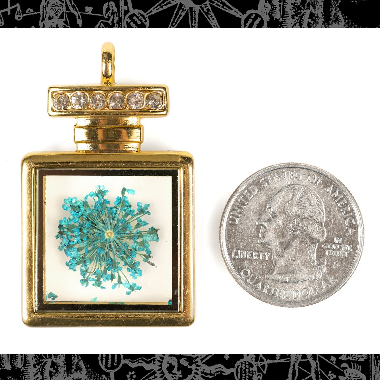 Gold Finish Display Pendant Floating Pendant Locket with Window - One ZG-P1